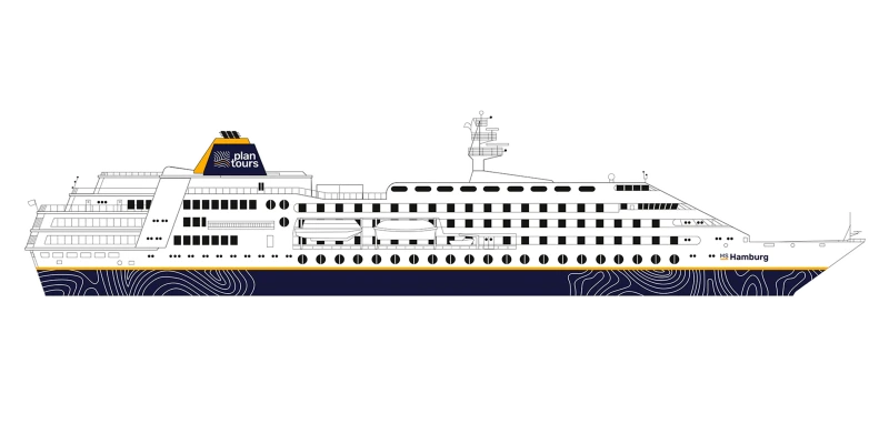 Illustration eines Kreuzfahrtschiffes von der plantours Flotte