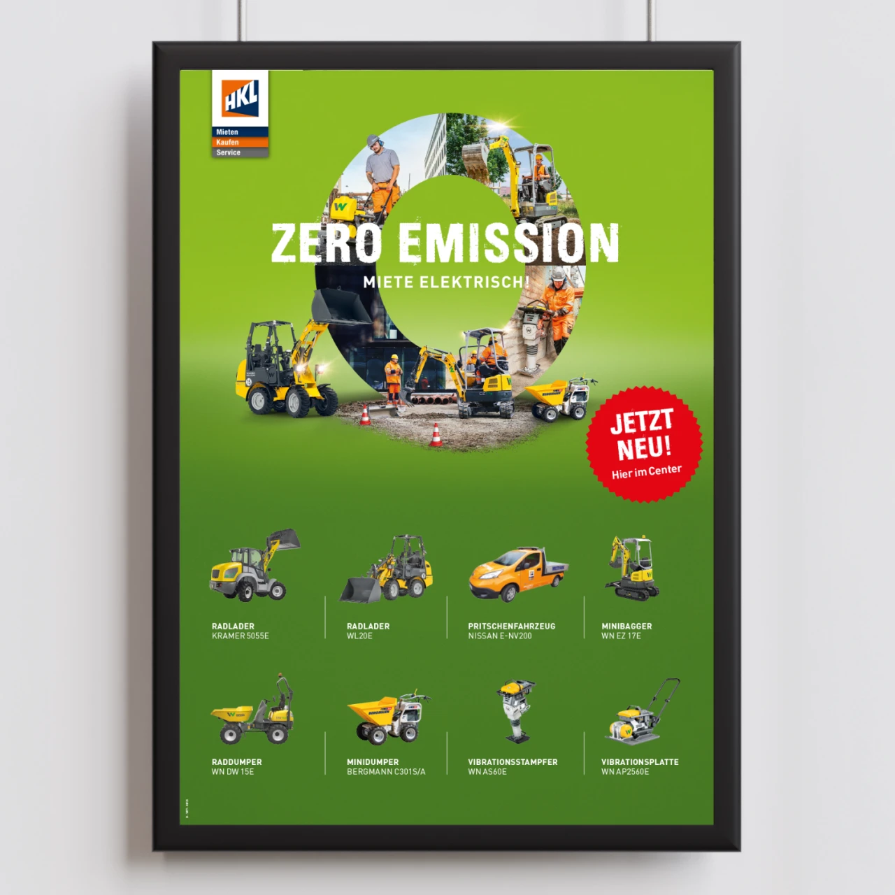 Entwicklung der Zero Emission Kampagne mit HKL. Anzeige aus der Zero Emission Kampagne von HKL