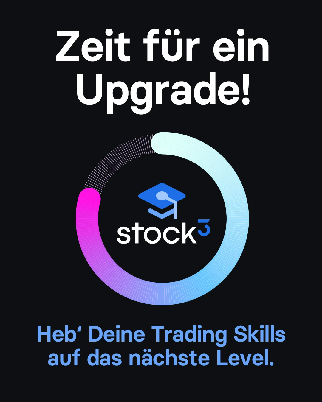 Digitale Anzeige von stock3 für die stock3 Academy