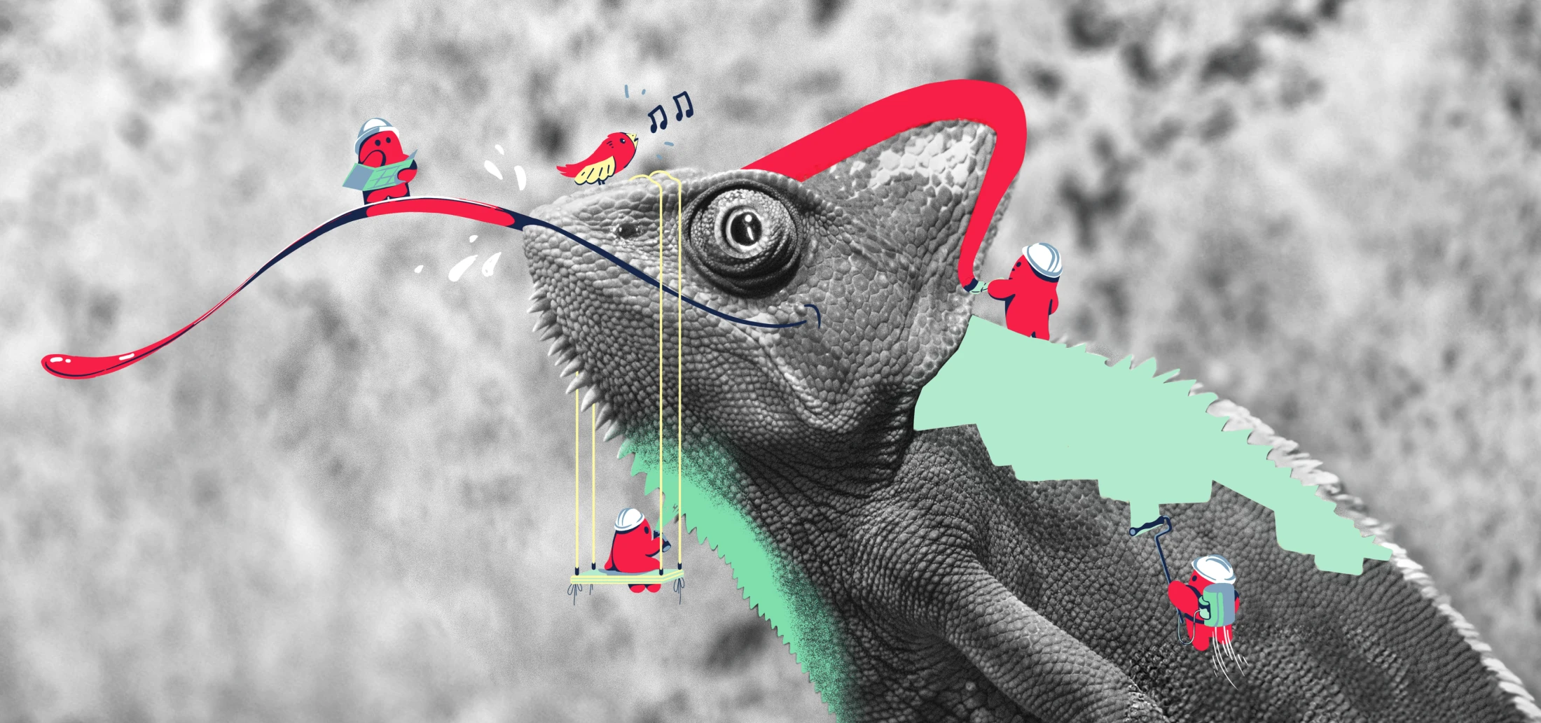Illustration von einem Chamäleon